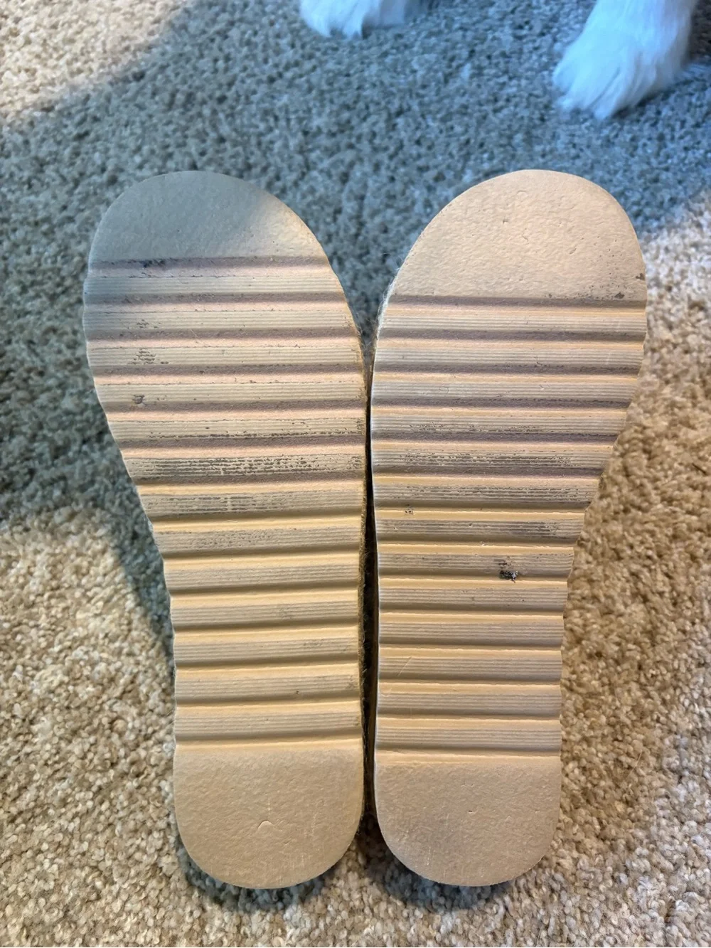 T.J.Maxx Beige Woven Platform Slide Sandals
